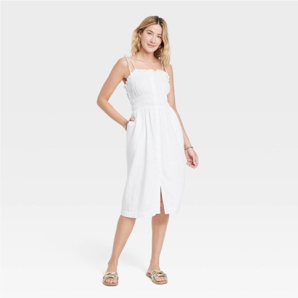 Universal Thread Dresses & Skirts - Women’s Sleeveless Linen Dress Universal Thread White